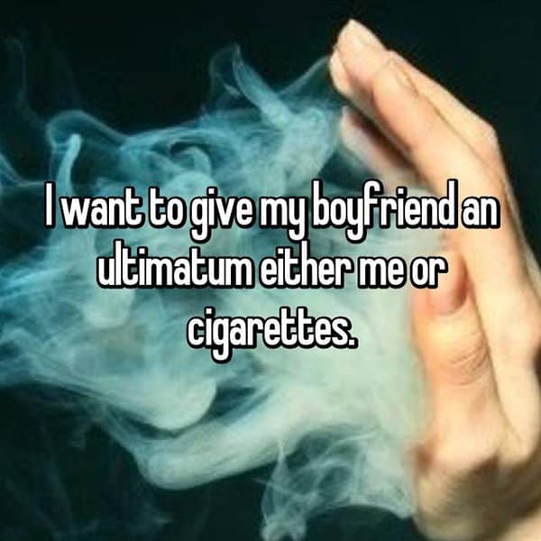 Relationship Ultimatums cigarettes