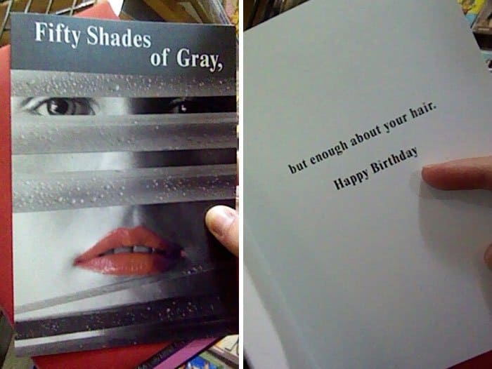 Unexpected Greetings Cards 50 shades of grey