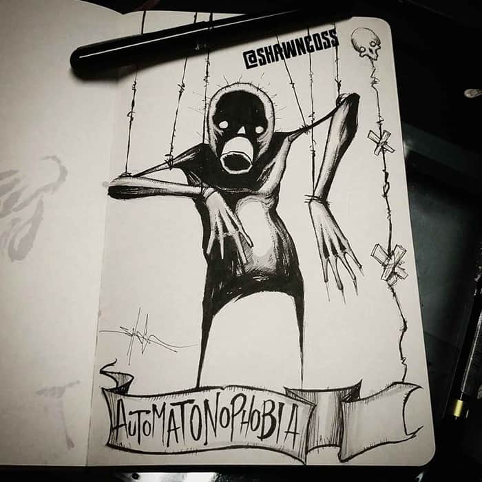 shawn coss Illustrated Phobias automatophobia