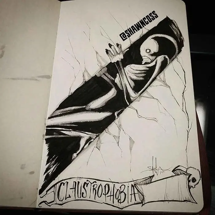 shawn coss Illustrated Phobias claustrophobia