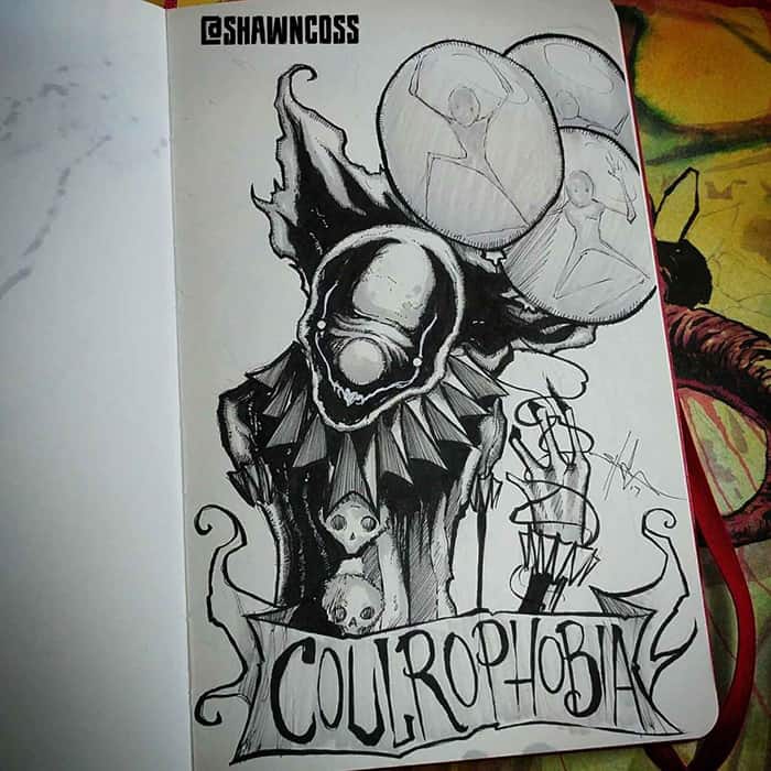 shawn coss Illustrated Phobias coulrophobia