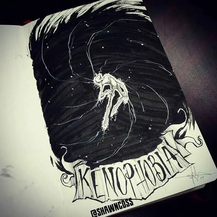 shawn coss Illustrated Phobias kenophobia