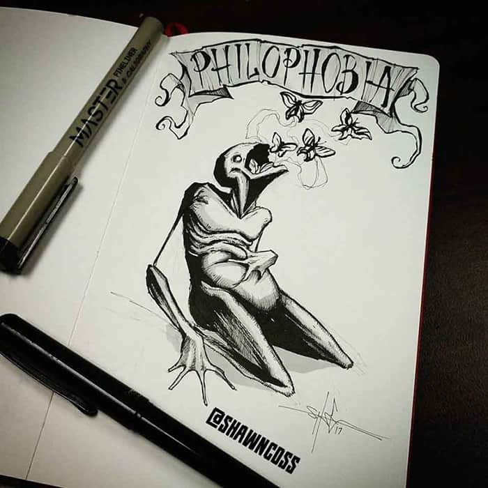 shawn coss Illustrated Phobias philophobia