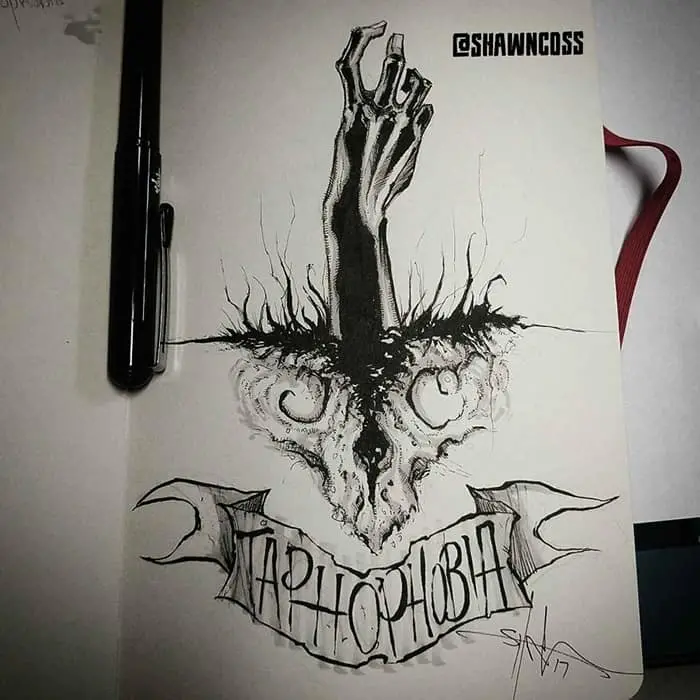 shawn coss Illustrated Phobias taphophobia