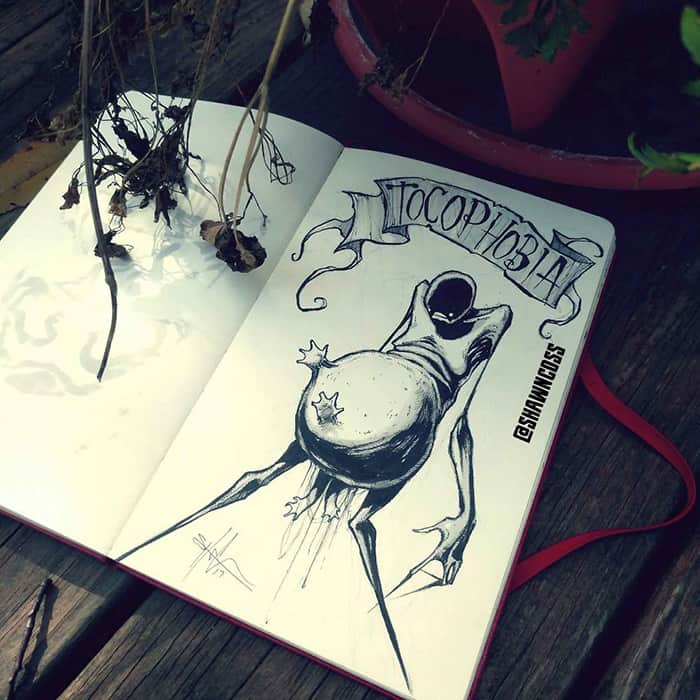 shawn coss Illustrated Phobias tocophobia