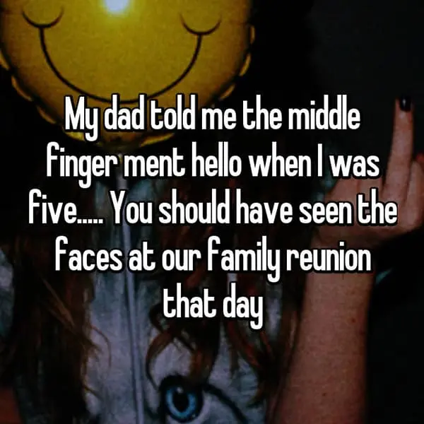 Awkward Things Family Reunions middle finger
