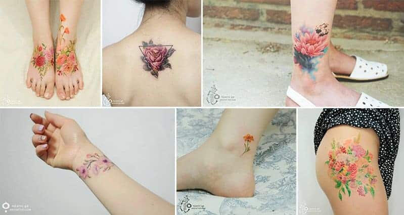 Beautifully Designed Floral Watercolor Tattoos