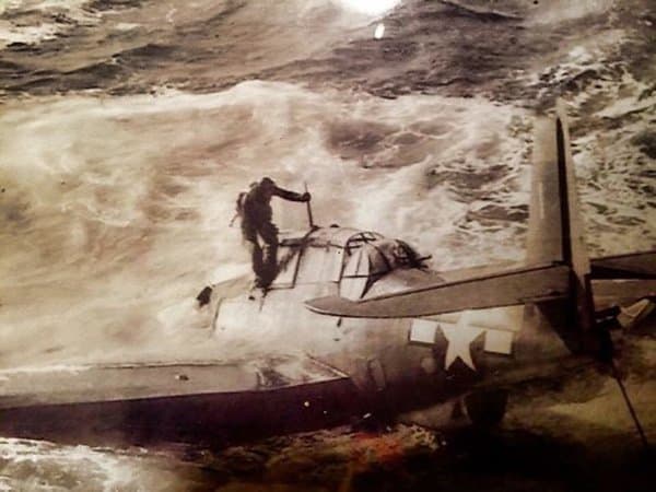 Cool Grandparents exiting shot down plane