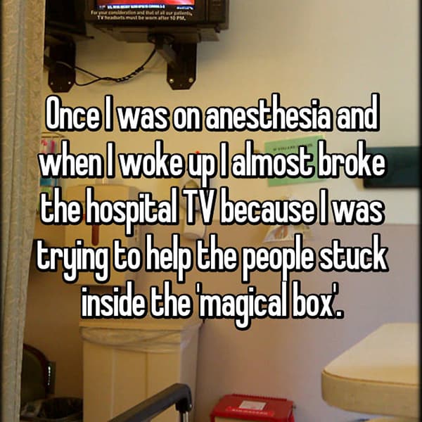 Crazy Things People Did Whilst Under Anesthesia people stuck in magical box