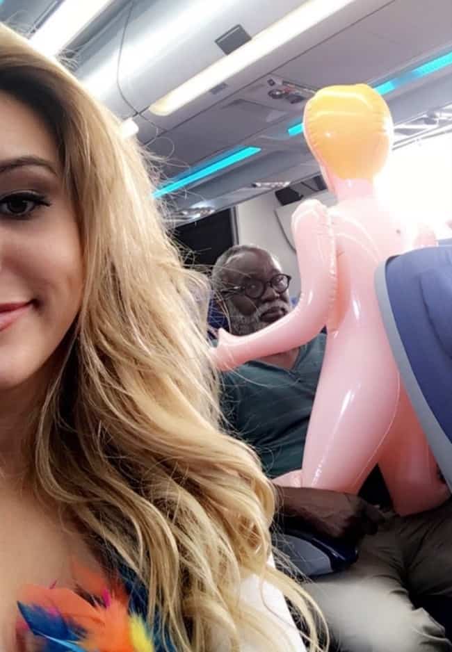Crazy Things Spotted On Flights inflatable doll