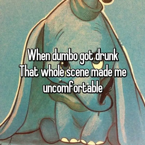 Creepy Things In Disney Movies dumbo got drunk