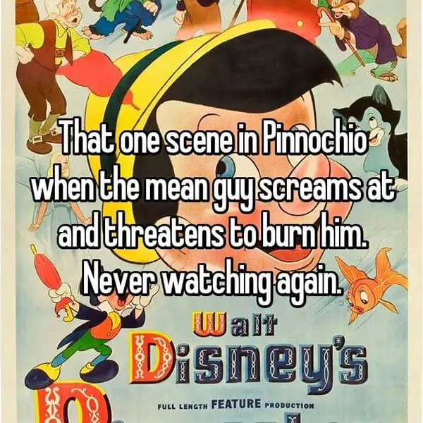 Creepy Things In Disney Movies pinocchio burn him