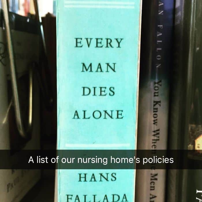 Fake Subtitles To Library Books nursing home policies