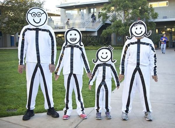 Family Halloween Costumes stick family