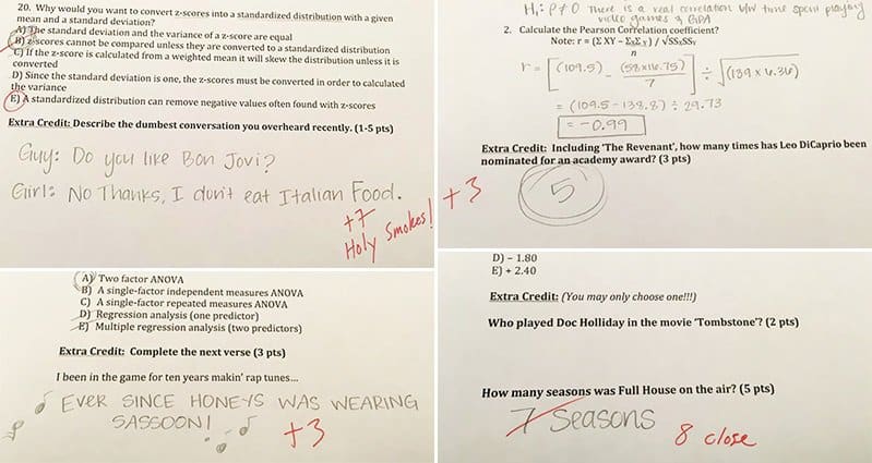 Hilarious Extra Credit Questions Asked By This Statistics Professor