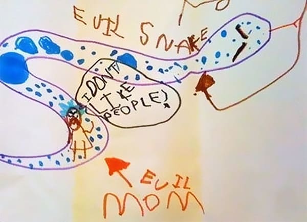 Kids Drawings Embarrassed Parents evil snake