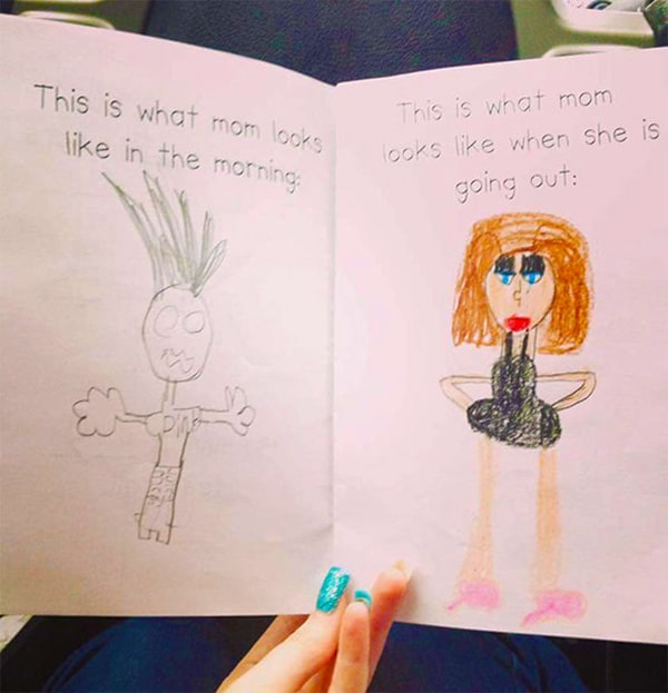 Kids Drawings Embarrassed Parents what mom looks like