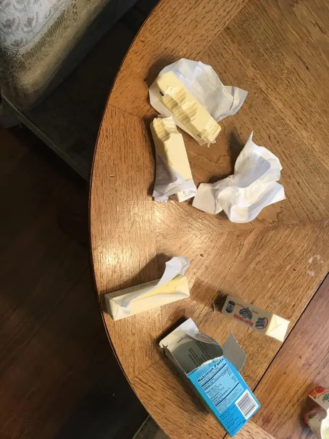 Leaving Kids Unattended butter sticks