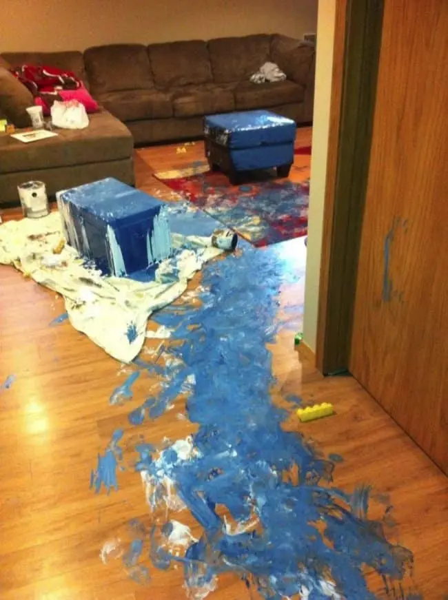 Leaving Kids Unattended paint everywhere