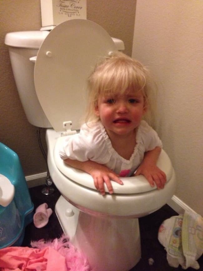 Leaving Kids Unattended stuck in toilet