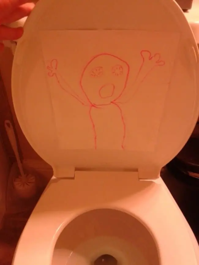 Leaving Kids Unattended toilet drawing