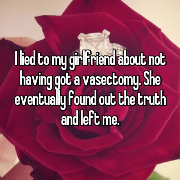 Lies That Ended Relationships vasectomy