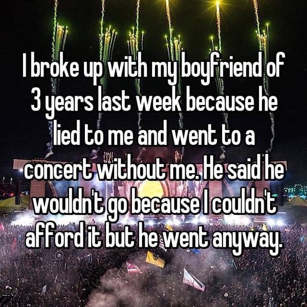 Lies That Ended Relationships went to a concert