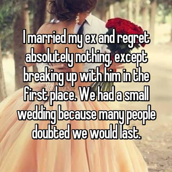 Married An Ex Partner regret nothing