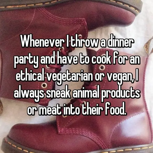 Meat Eaters Confess sneak animal products