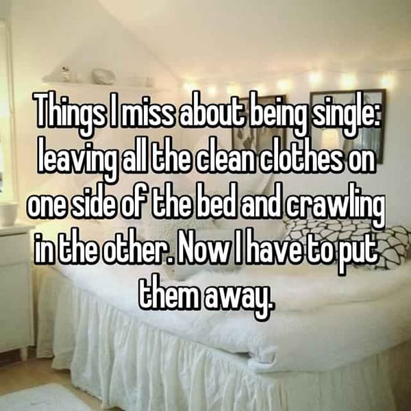 Miss About Being Single clean clothes