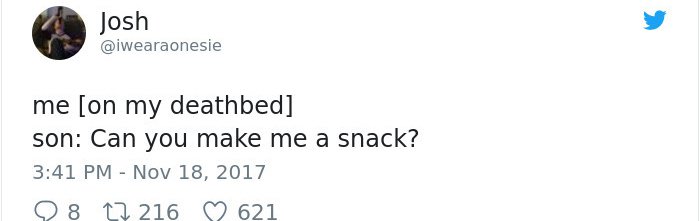 Parenting Tweets can you make me a snack