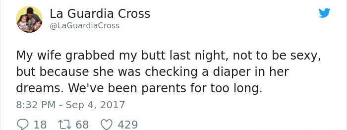 Parenting Tweets checking diaper dream