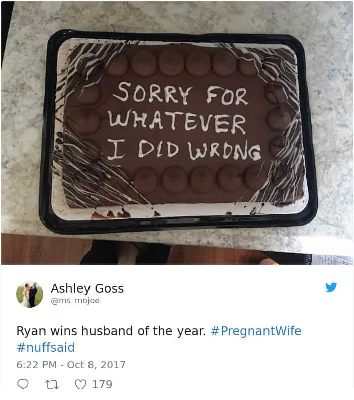 Pregnant Wife Problems sorry cake