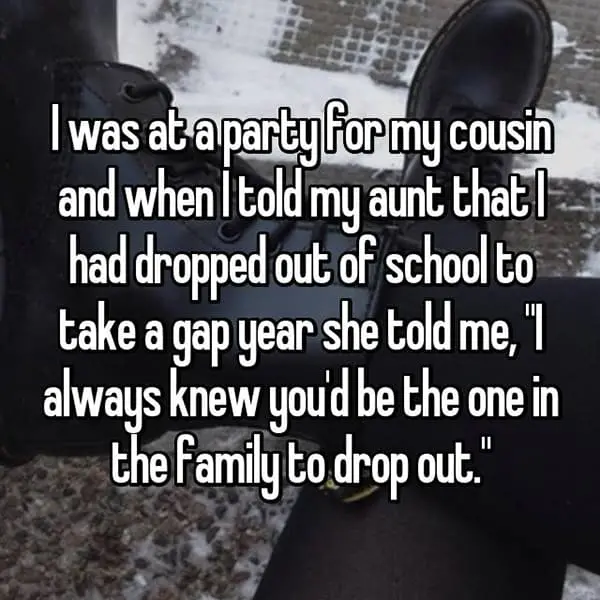 Rudest Things Relatives Have Said drop out