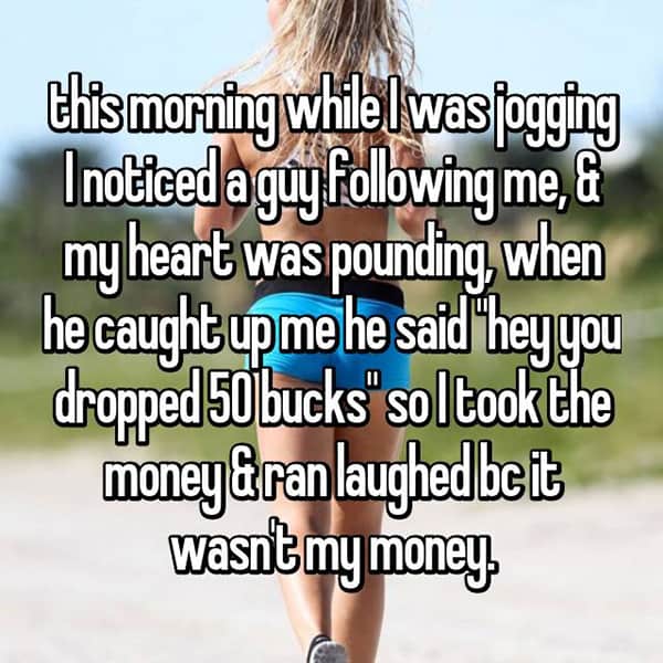 Things That Happened To Women Jogging dropped money