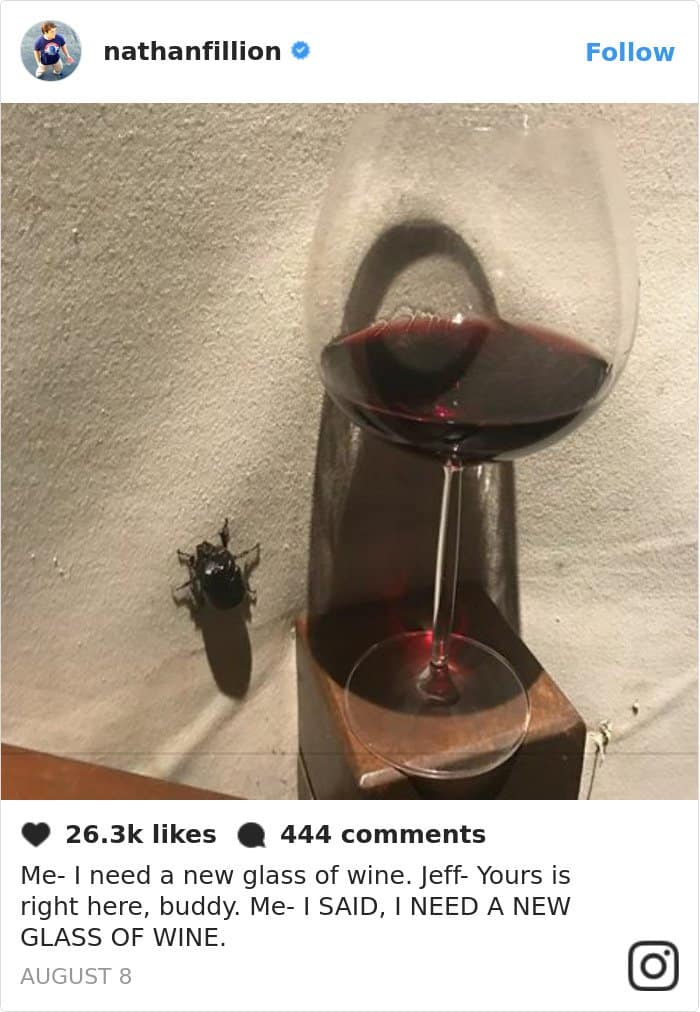 Tweets By Nathan Fillion new glass of wine