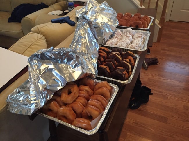 family humor finished police academy donuts