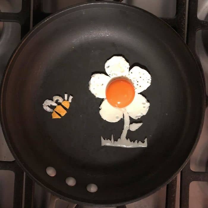 Breakfast Eggs Into Works Of Art flower bee