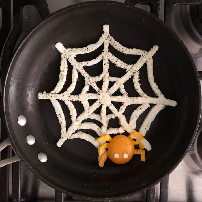 Breakfast Eggs Into Works Of Art spider web