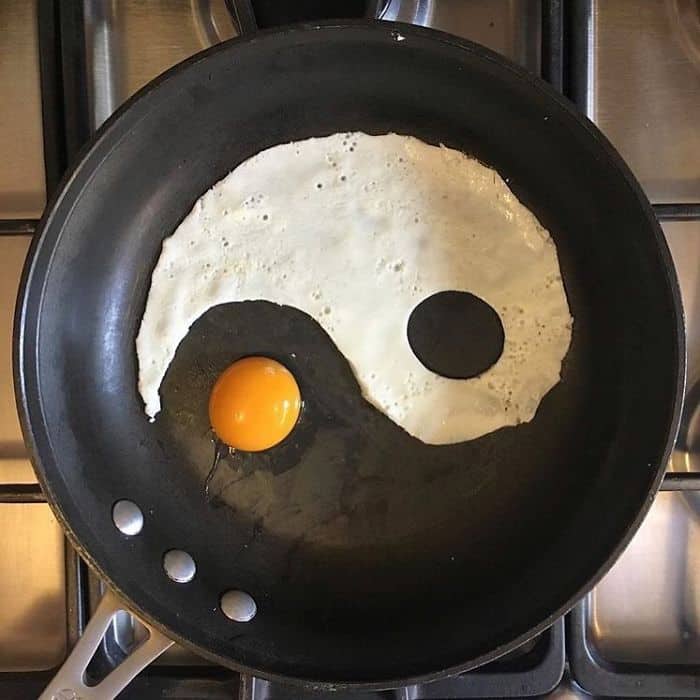 Breakfast Eggs Into Works Of Art yin yan