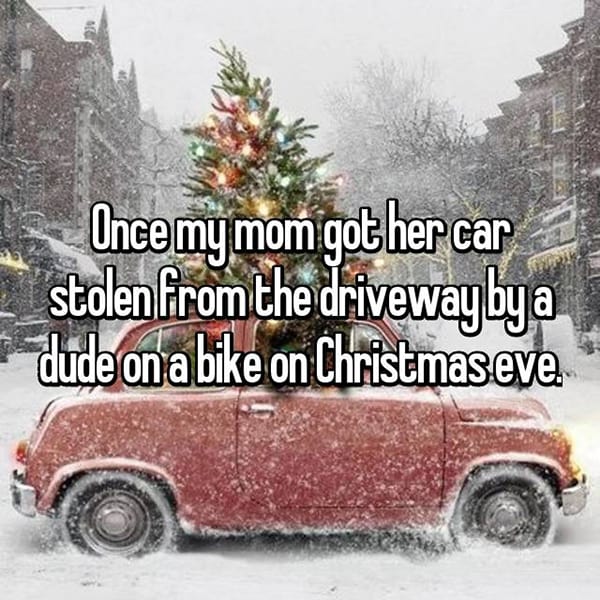 Christmas Fail Stories car stolen