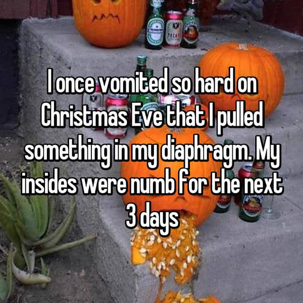 Christmas Fail Stories vomited so hard