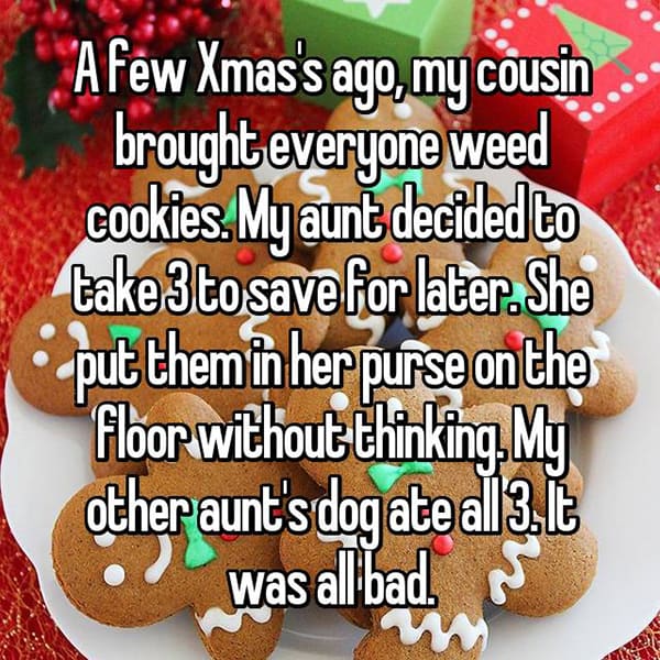 Christmas Fail Stories weed cookies