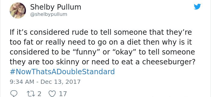 Double Standards In Our Society skinny shaming