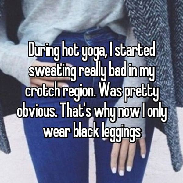 Embarrassing Yoga Experiences sweating