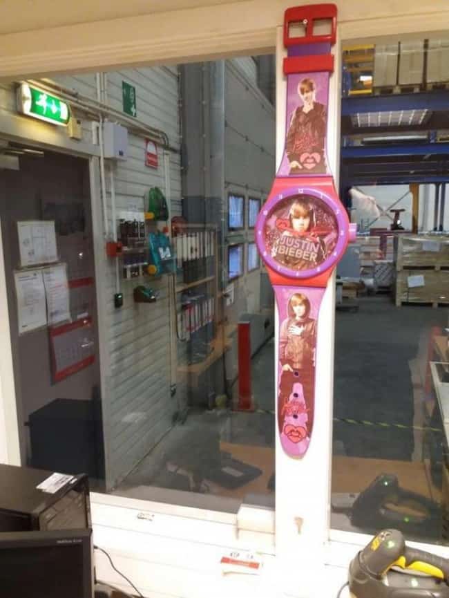 Funny Office Employees justin bieber watch clock