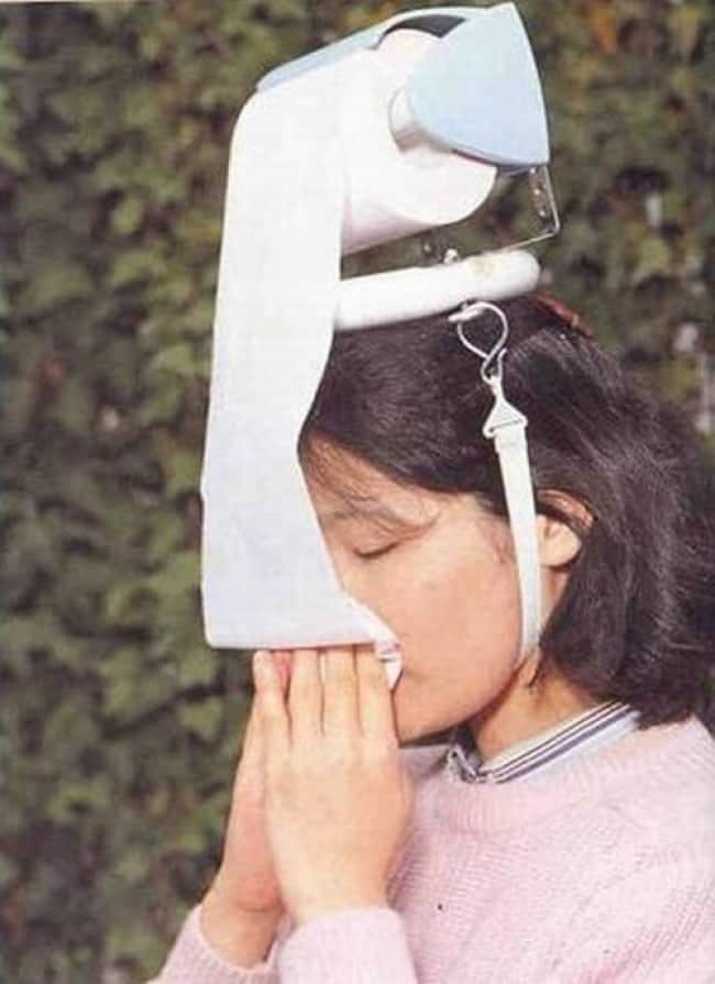 Genius Or Garbage inventions headmounted toilet paper holder