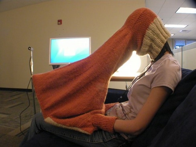 Genius Or Garbage inventions knitted monitor shield