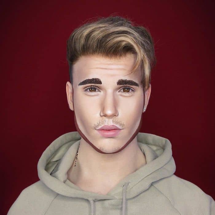Make Up Artist Can Transform Into Any Celebrity justin bieber