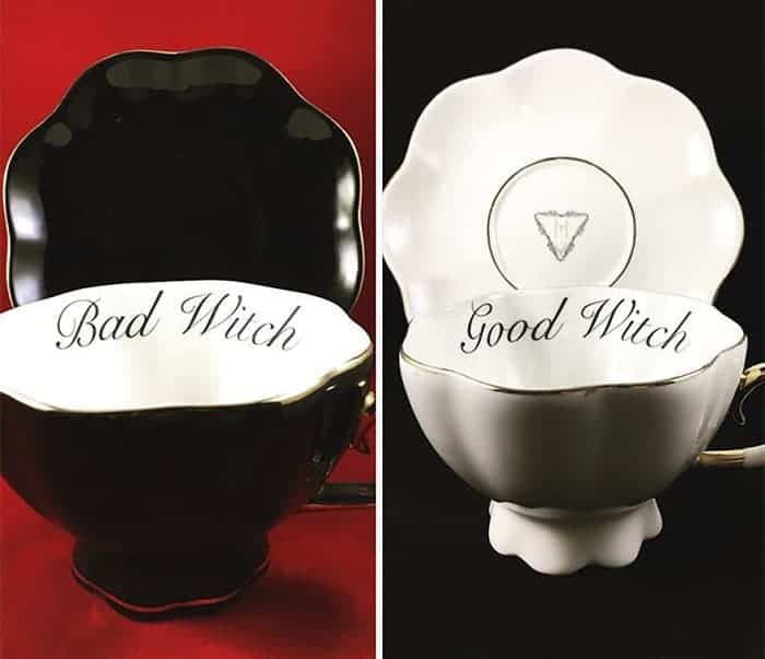 Offensive Teacups bad witch good witch